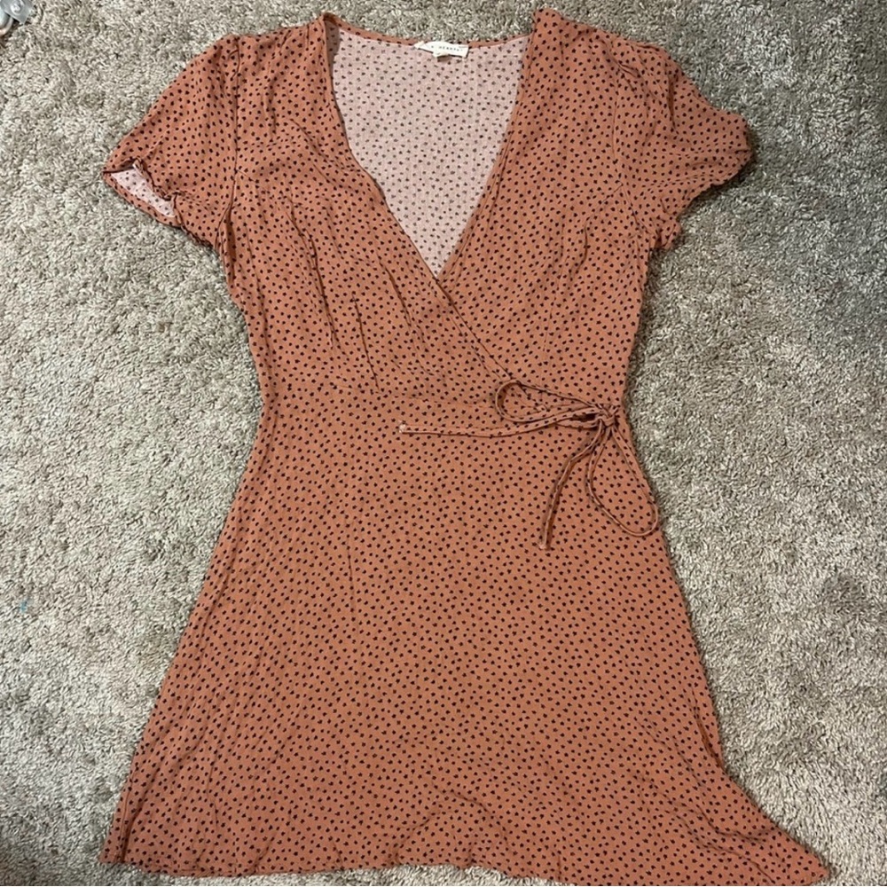 La Hearts Brown Polka Dot Mini Dress